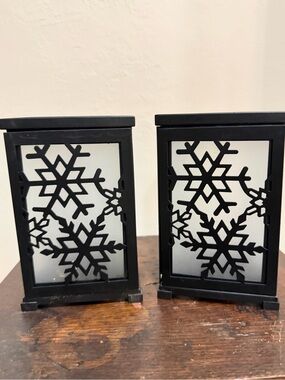 PartyLite Large Change-O-Luminary Lantern Tealight Winter Designs 2 Pcs